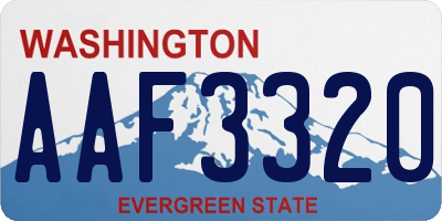 WA license plate AAF3320