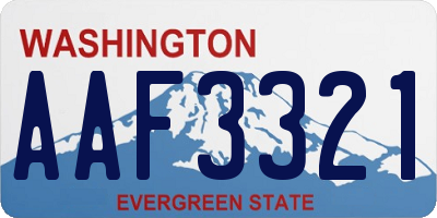 WA license plate AAF3321