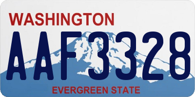 WA license plate AAF3328