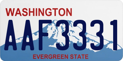 WA license plate AAF3331