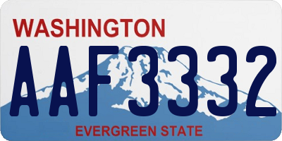 WA license plate AAF3332