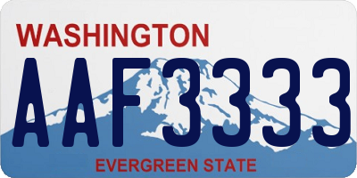 WA license plate AAF3333