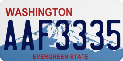 WA license plate AAF3335