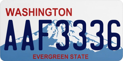 WA license plate AAF3336
