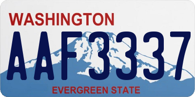 WA license plate AAF3337