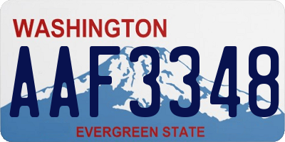 WA license plate AAF3348