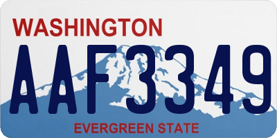 WA license plate AAF3349