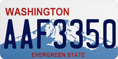 WA license plate AAF3350