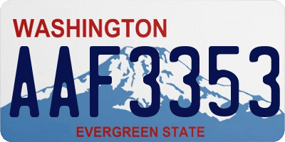 WA license plate AAF3353