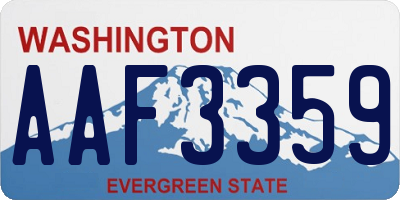 WA license plate AAF3359