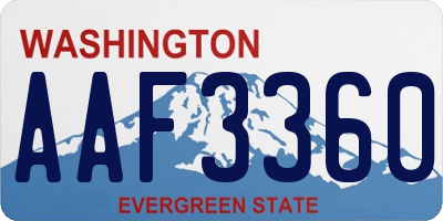 WA license plate AAF3360