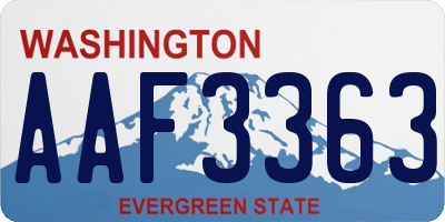 WA license plate AAF3363