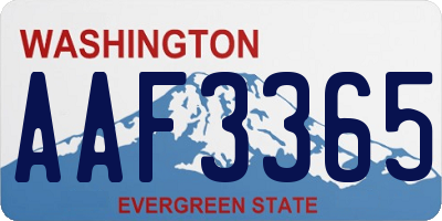 WA license plate AAF3365