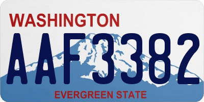 WA license plate AAF3382