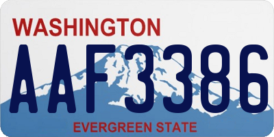 WA license plate AAF3386