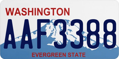 WA license plate AAF3388