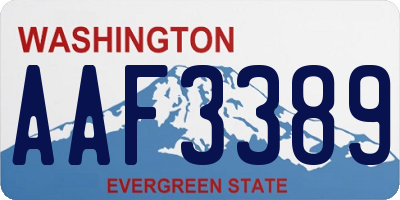 WA license plate AAF3389