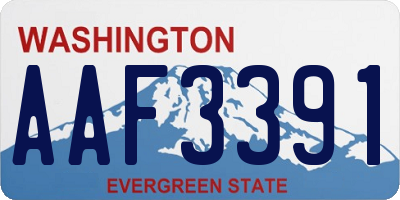 WA license plate AAF3391
