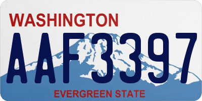 WA license plate AAF3397