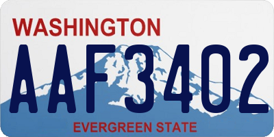 WA license plate AAF3402