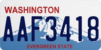 WA license plate AAF3418