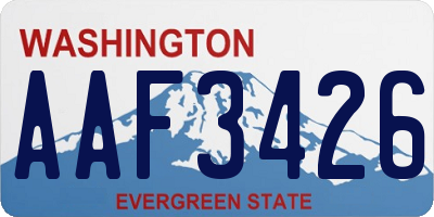 WA license plate AAF3426