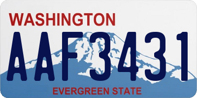 WA license plate AAF3431