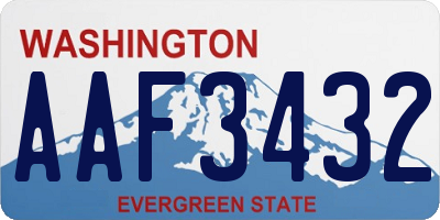 WA license plate AAF3432