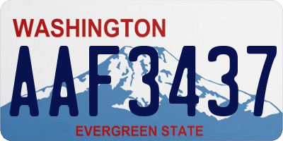 WA license plate AAF3437