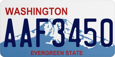 WA license plate AAF3450
