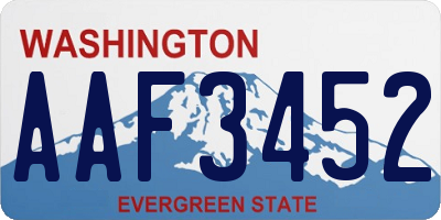 WA license plate AAF3452