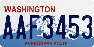 WA license plate AAF3453