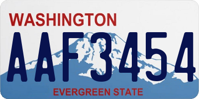 WA license plate AAF3454