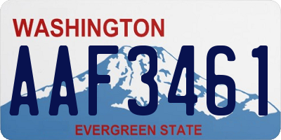 WA license plate AAF3461