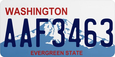 WA license plate AAF3463