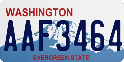 WA license plate AAF3464