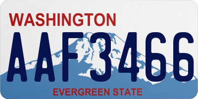 WA license plate AAF3466