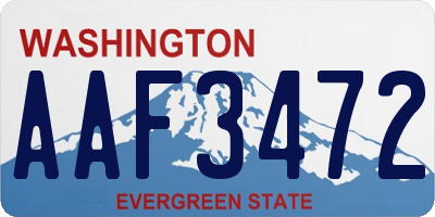 WA license plate AAF3472
