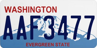 WA license plate AAF3477