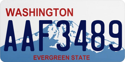 WA license plate AAF3489