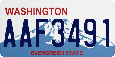 WA license plate AAF3491