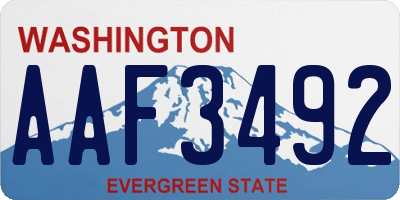 WA license plate AAF3492