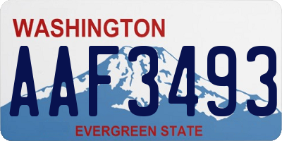 WA license plate AAF3493