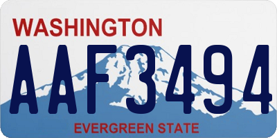 WA license plate AAF3494