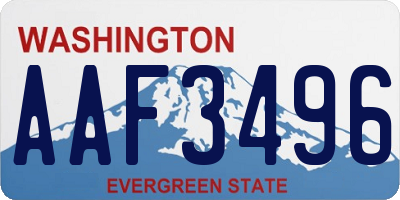 WA license plate AAF3496