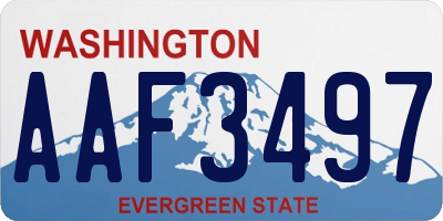 WA license plate AAF3497