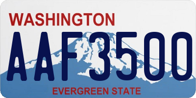 WA license plate AAF3500