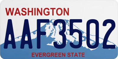 WA license plate AAF3502