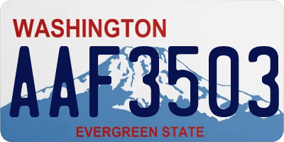 WA license plate AAF3503