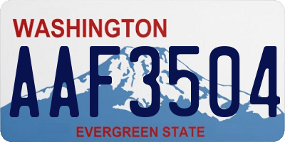 WA license plate AAF3504